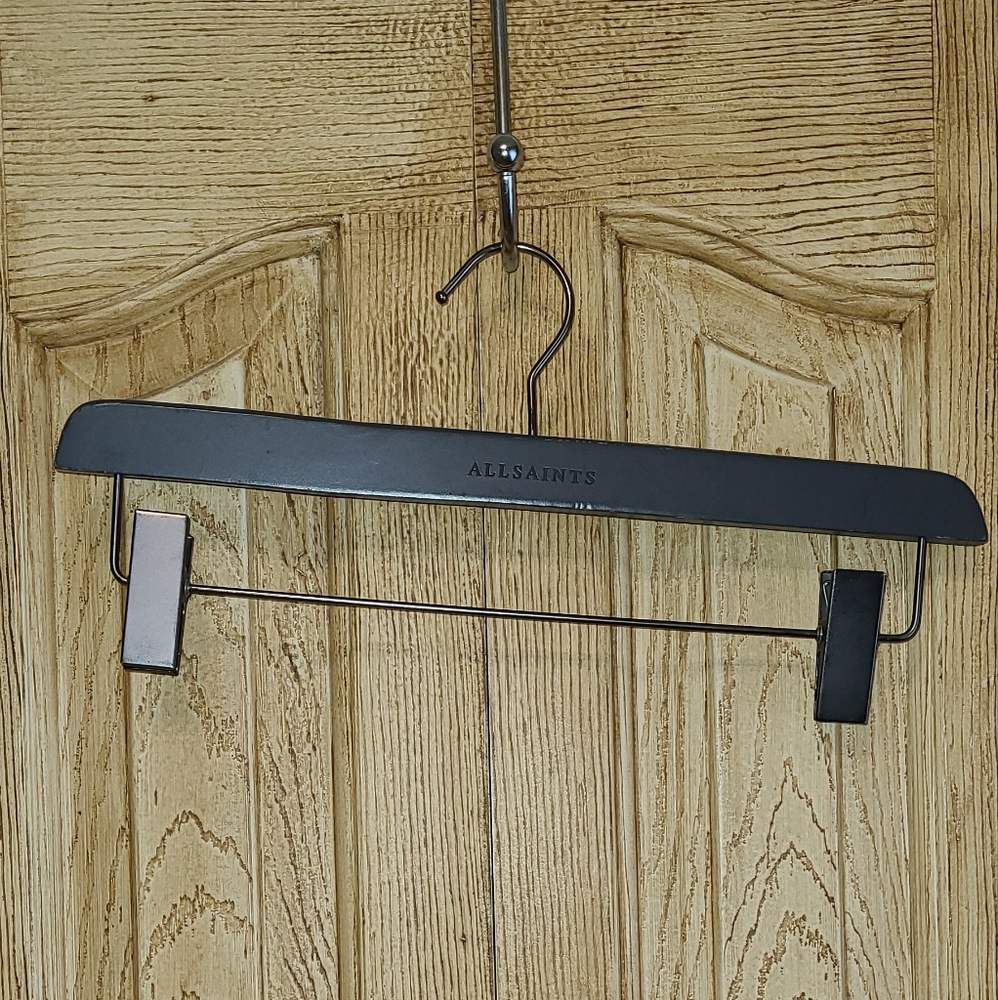 All Saints Dark Grey and Silver Clothing Hanger